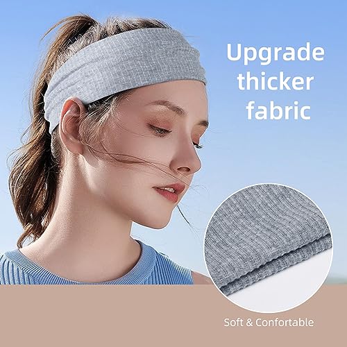 TERSE Headbands for Women Wide Non Slip Boho Head Bands Soft Elastic Thick Hairbands Fashion Workout Yoga Hair Accessories, 6 Pack - Image 5