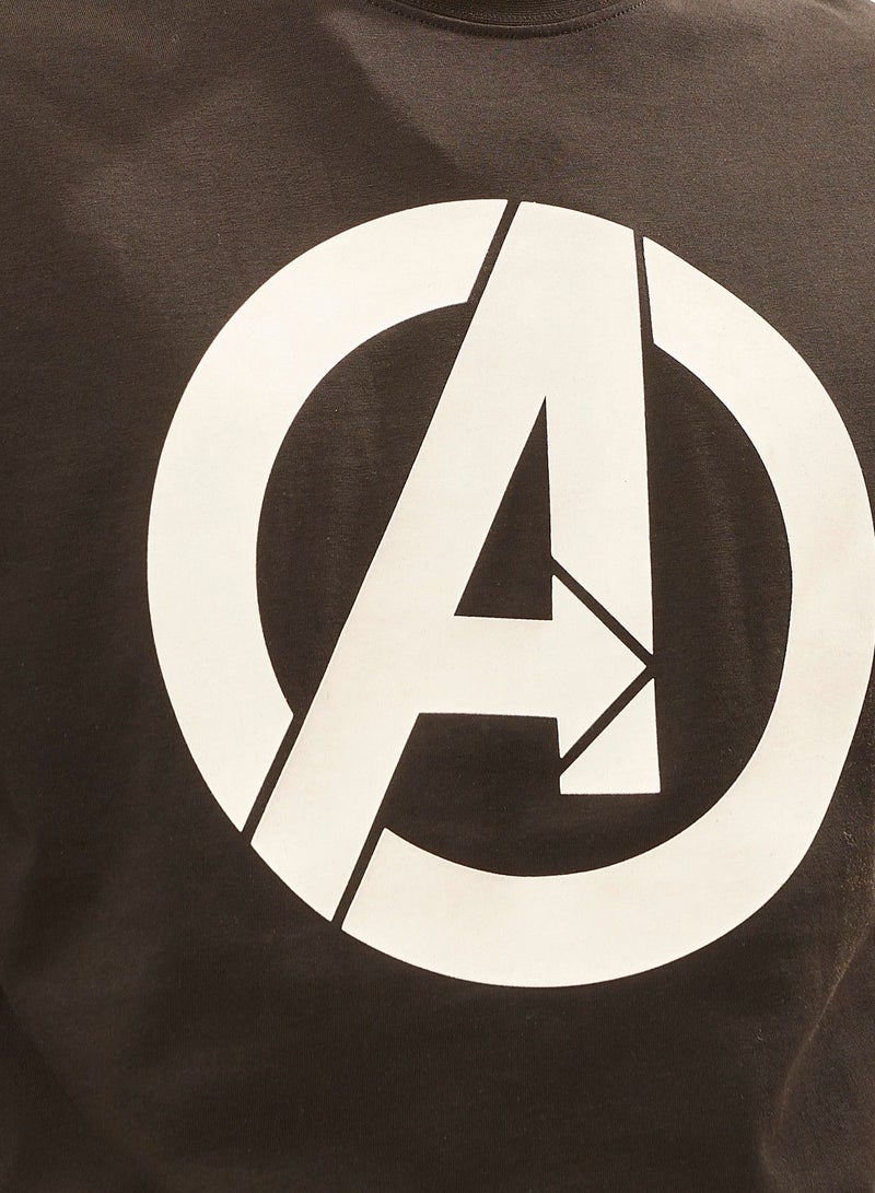 SP Characters Avengers Logo Print T-shirt with Short Sleeves and Crew Neck  - Image 4