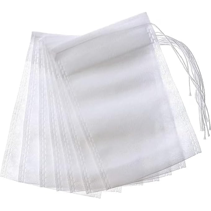100 Pcs Cotton Muslin Drawstring Bags Tea Bags Empty Tea Filter Bags Reusable Coffee Bags Disposable Infuser With Drawstring 20 X 25 Cm