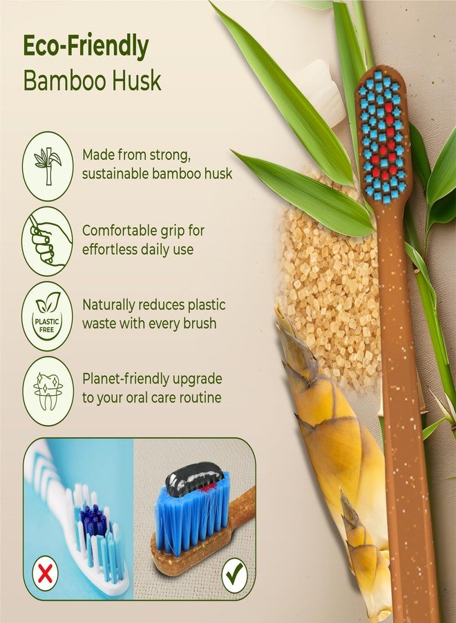 Dencrus Octa Clean Bamboo Toothbrush for Adults (Pack of 4) | 100% Natural & Eco Friendly Manual Toothbrush | BPA-Free & Ultra Soft Bristles for Gentle & Sensitive Care - Image 3