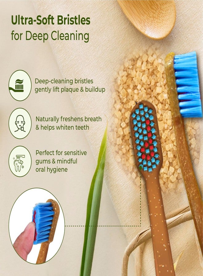 Dencrus Octa Clean Bamboo Toothbrush for Adults (Pack of 4) | 100% Natural & Eco Friendly Manual Toothbrush | BPA-Free & Ultra Soft Bristles for Gentle & Sensitive Care - Image 4