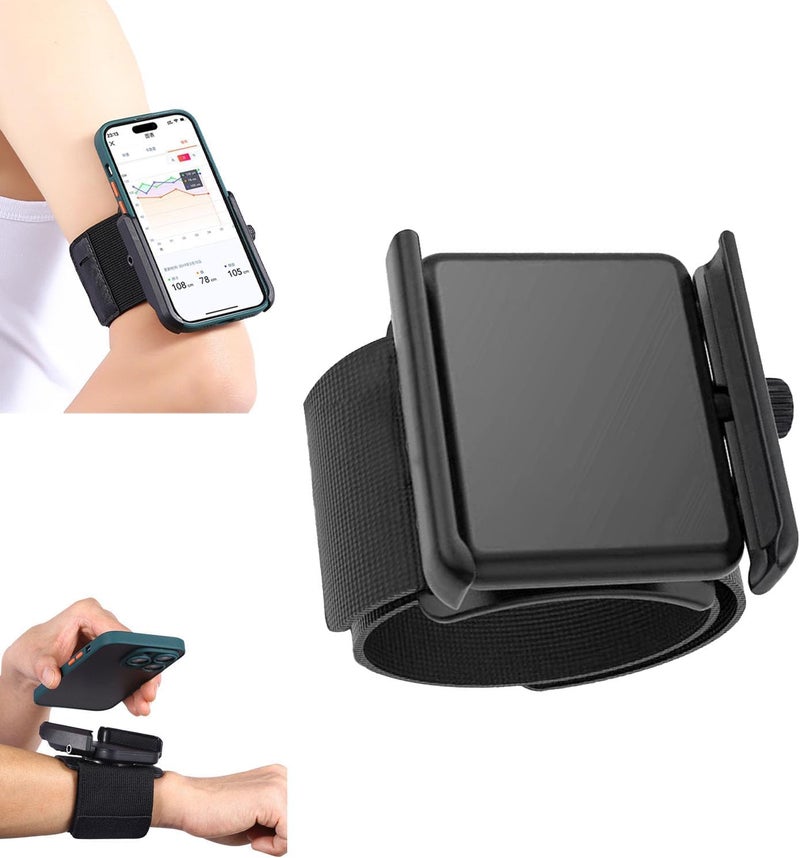Soopii Adjustable Rotating Phone Wrist Armband, 360° Detachable Mobile Holder Strap for Running, Hiking Cycling, Driving, Gym, Workout, Universal Fit for iPhone & Android Smartphones, Hands-Free Sports Band - Image 1