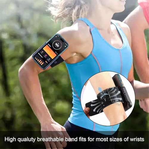 Soopii Adjustable Rotating Phone Wrist Armband, 360° Detachable Mobile Holder Strap for Running, Hiking Cycling, Driving, Gym, Workout, Universal Fit for iPhone & Android Smartphones, Hands-Free Sports Band - Image 2