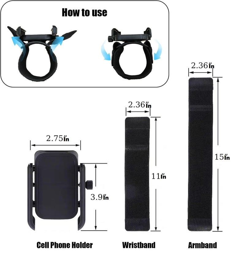 Soopii Adjustable Rotating Phone Wrist Armband, 360° Detachable Mobile Holder Strap for Running, Hiking Cycling, Driving, Gym, Workout, Universal Fit for iPhone & Android Smartphones, Hands-Free Sports Band - Image 4