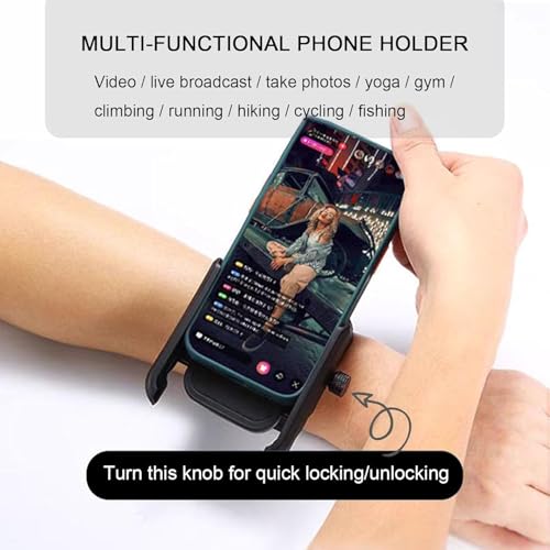 Soopii Adjustable Rotating Phone Wrist Armband, 360° Detachable Mobile Holder Strap for Running, Hiking Cycling, Driving, Gym, Workout, Universal Fit for iPhone & Android Smartphones, Hands-Free Sports Band - Image 3