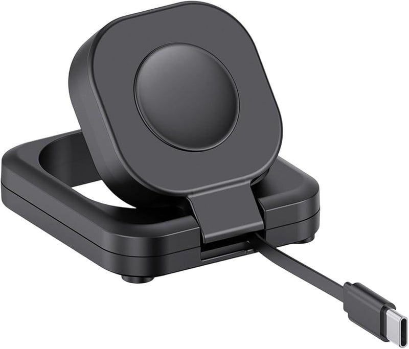 Black Charging Dock for Apple Watch Series 9 8 7 6 5 4 with Stowable Travel Cable - Image 4