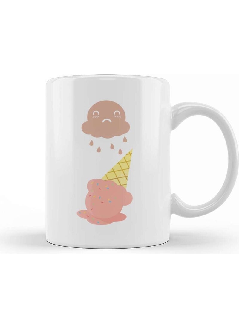 Baskı Dükkanı - Print Shop Cute Ghost Cloud Dropping Ice Cream Mug Porcelain - Image 1