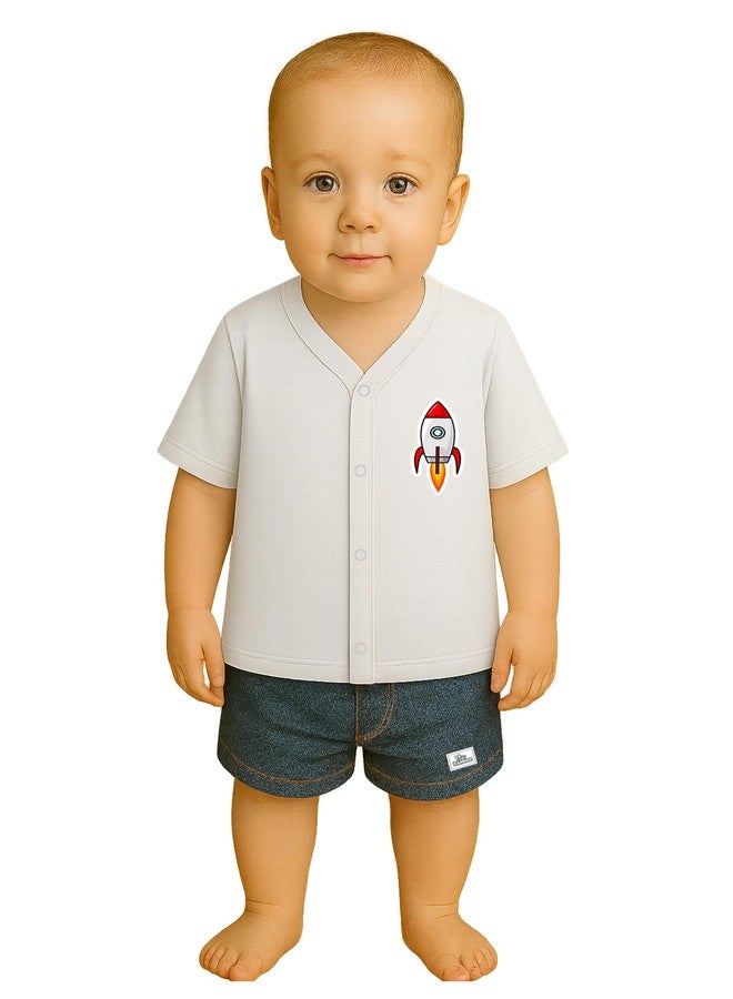 Kidbee Baby Jabla Front Open Half Sleeves Soft Cotton T-Shirt Top with Cute Chest Print - Pack of 3 (in, Age, 9 Months, 12 Months, Regular, PL-JHS-Multi-3pc-B) - Image 4