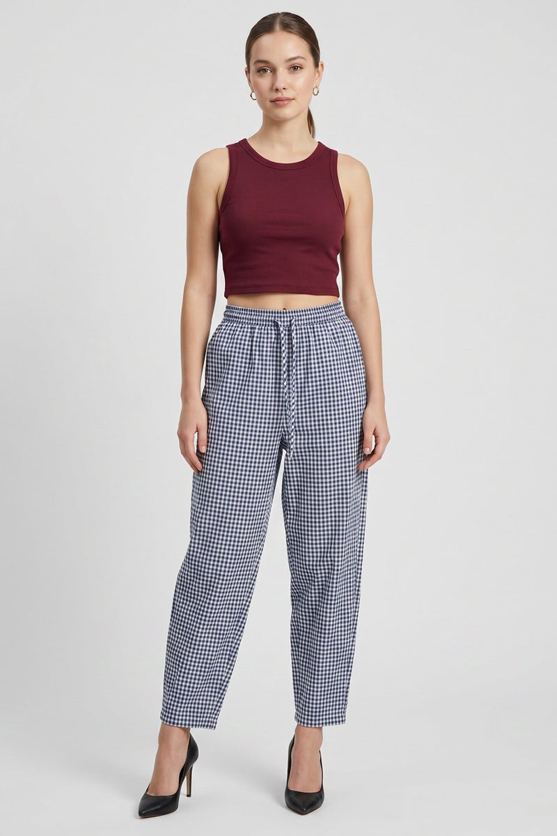 Threadbare Women Regular Fit Gingham Pattern Capri Pants, Multicolor - Image 5
