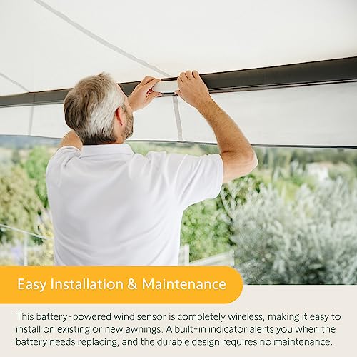 Somfy Eolis 3D Wirefree RTS Wind Sensor - Wireless Wind Protection for RTS Awnings - Works with Sun Setter Awnings - Advanced 3D Detection - Pure White Color #1816081 - Image 4