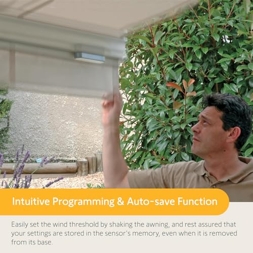 Somfy Eolis 3D Wirefree RTS Wind Sensor - Wireless Wind Protection for RTS Awnings - Works with Sun Setter Awnings - Advanced 3D Detection - Pure White Color #1816081 - Image 5