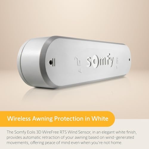 Somfy Eolis 3D Wirefree RTS Wind Sensor - Wireless Wind Protection for RTS Awnings - Works with Sun Setter Awnings - Advanced 3D Detection - Pure White Color #1816081 - Image 2