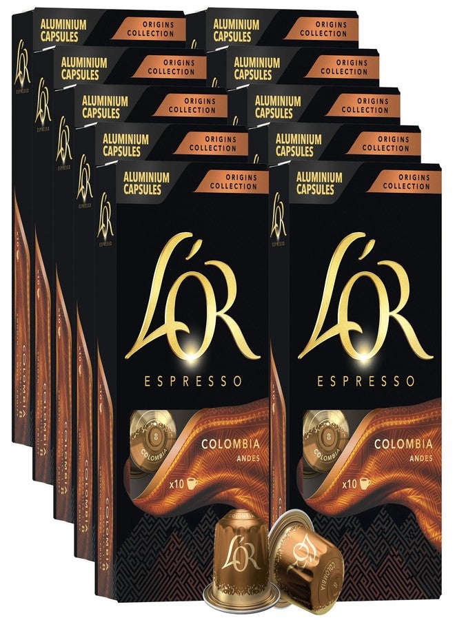 L'OR Espresso Capsules, 100 Count Colombia, Single-Serve Aluminum Coffee Capsules Compatible with the L'OR BARISTA System & *Nespresso Original Machines - Image 1