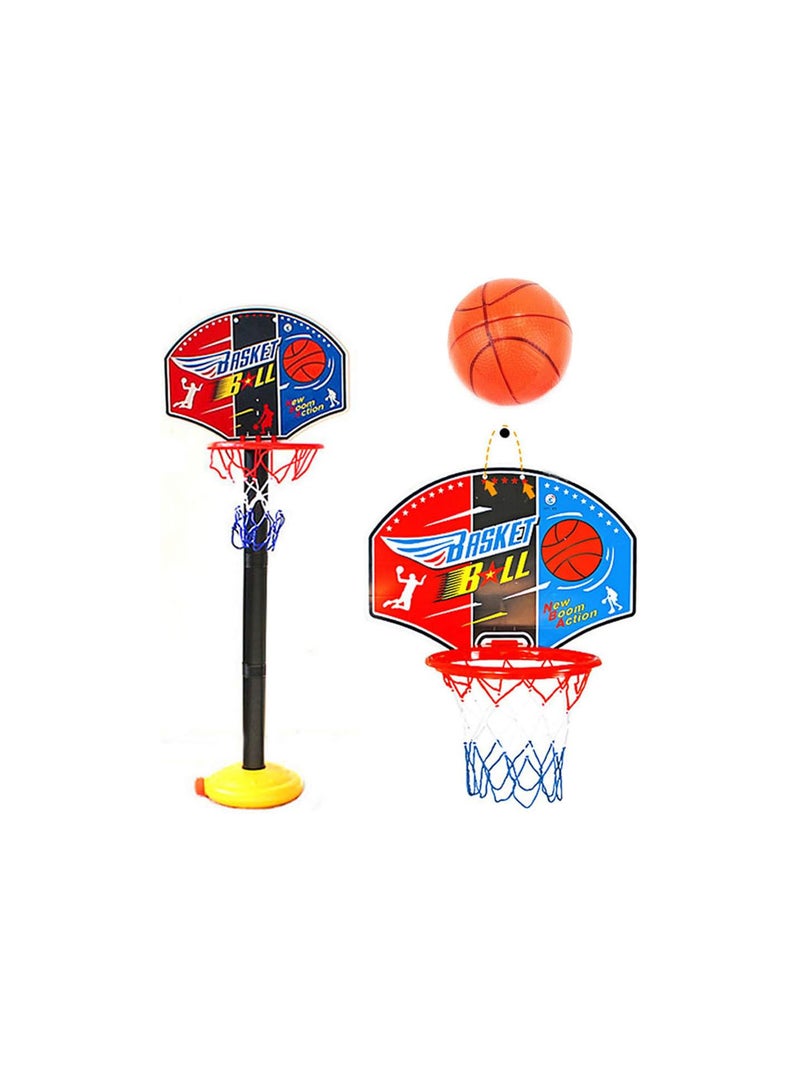 GGOOT Toddler Basketball Hoop Stand, Adjustable Height 2.5 ft -5.1 ft Mini Indoor Basketball Goal Toy for Boys Girls Outdoor Play Sport for Age 2 3 4 5 Years Old  - Image 1