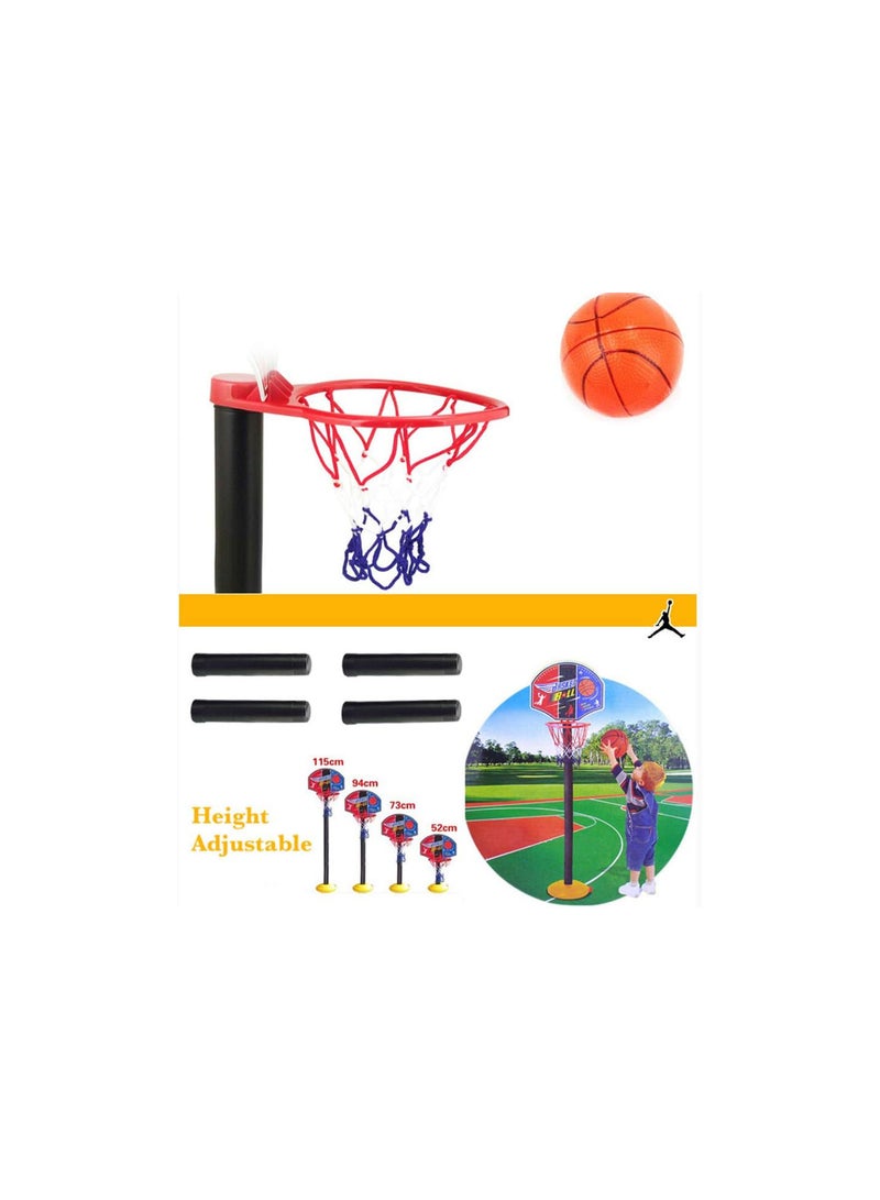 GGOOT Toddler Basketball Hoop Stand, Adjustable Height 2.5 ft -5.1 ft Mini Indoor Basketball Goal Toy for Boys Girls Outdoor Play Sport for Age 2 3 4 5 Years Old  - Image 2