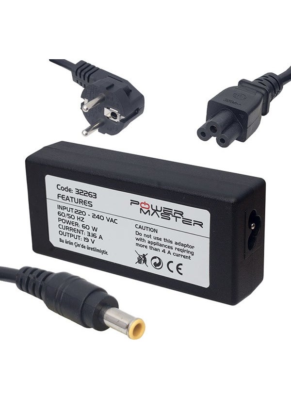 CMK - Notebook Adapter SL-NBA94-AD-SA02-SAMSUNG 19V/3.16A 5.5 x 3.0 Tip - Image 1