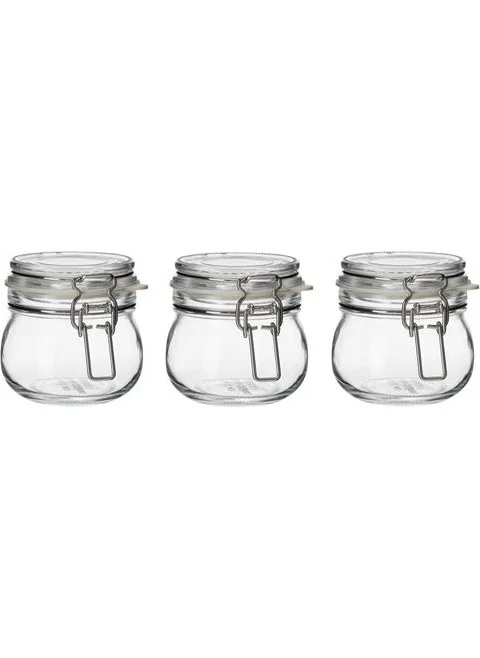أيكيا Korken Glass Jar with Lid Set of 3