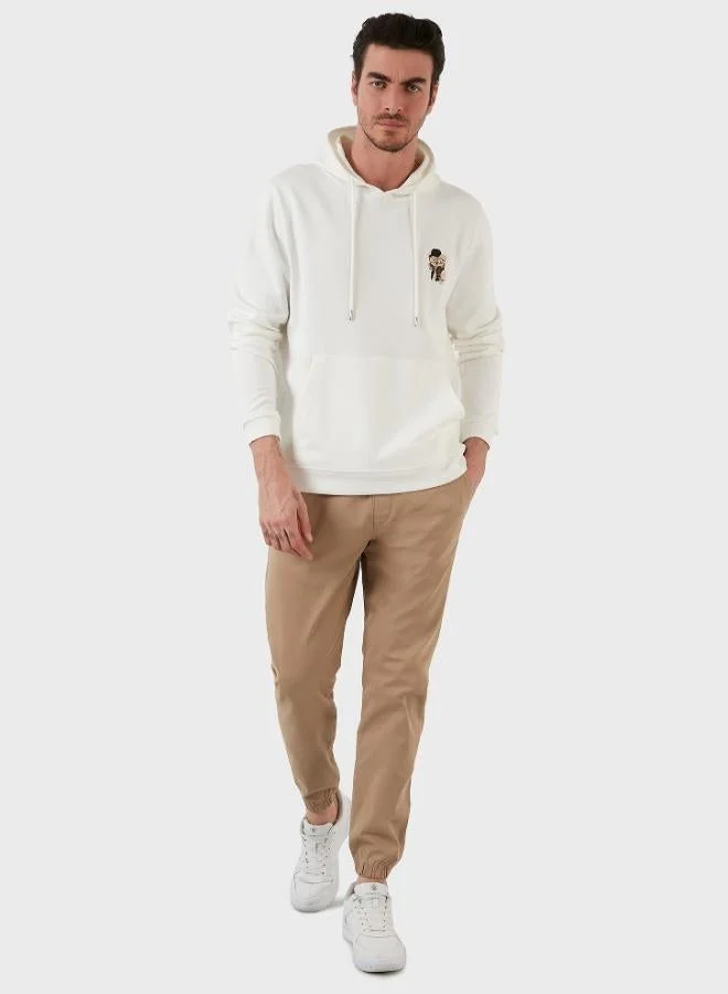 Buratti Buratti Cotton Regular Fit Hooded Sweatshirt with Kangaroo Pocket for Men SWEAT 6141006B