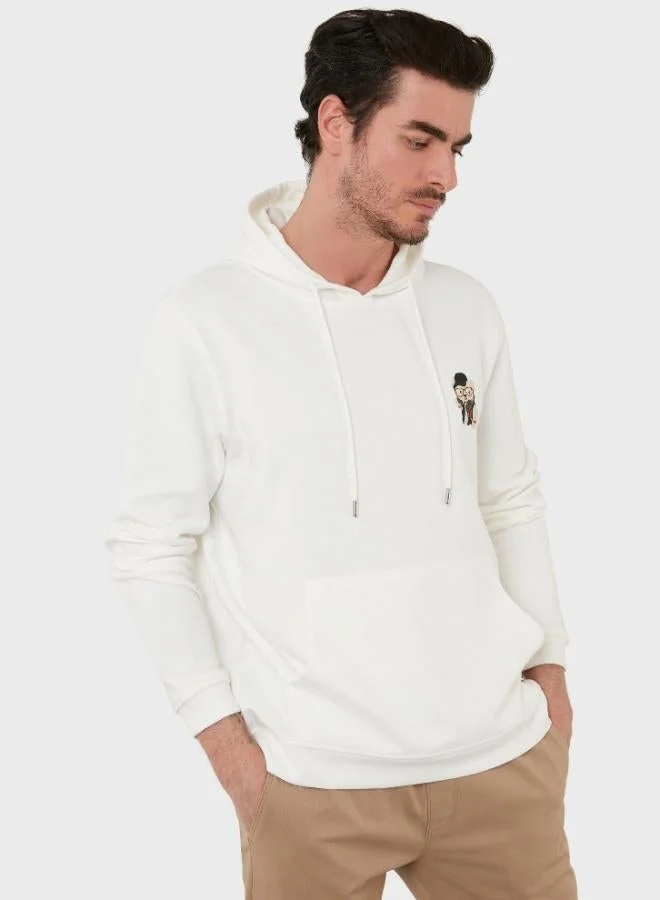 Buratti Buratti Cotton Regular Fit Hooded Sweatshirt with Kangaroo Pocket for Men SWEAT 6141006B