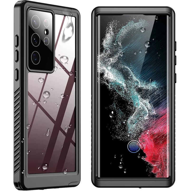 KASTWAVE for Samsung Galaxy S22 Ultra Case Waterproof Builtin Screen Protector Full Protection Heavy Duty Shockproof AntiScratched Rugged Case for Samsung S22 Ultra Case Cover 5G 68 2022 BLACK