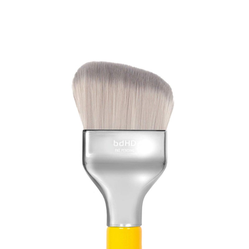 Bdellium Tools Professional Makeup Brush - Studio Series 971 Large Slanted Double Dome Blender - With Soft Synthetic Fibers, For Quick & Easy Application and Blending (Yellow, 1pc) - Image 4