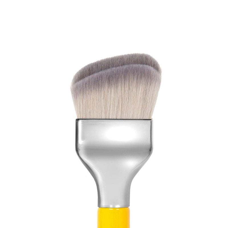 Bdellium Tools Professional Makeup Brush - Studio Series 971 Large Slanted Double Dome Blender - With Soft Synthetic Fibers, For Quick & Easy Application and Blending (Yellow, 1pc) - Image 2