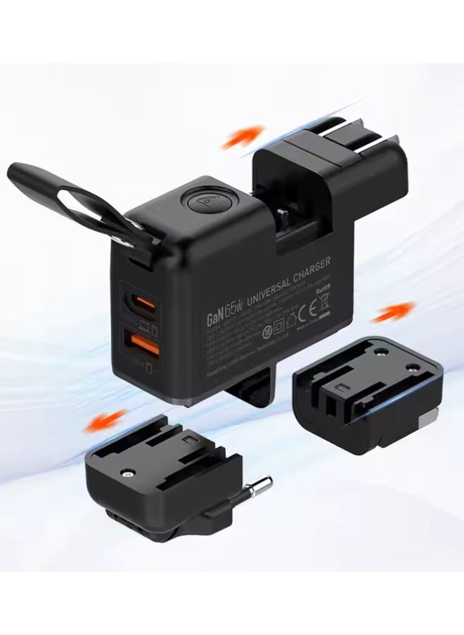 LDNIO 65W Type C Fast Charger Portable Travel Charger Multiple USB Ports Gan Material QC3.0 Function Power Supply Adapter  - Image 1