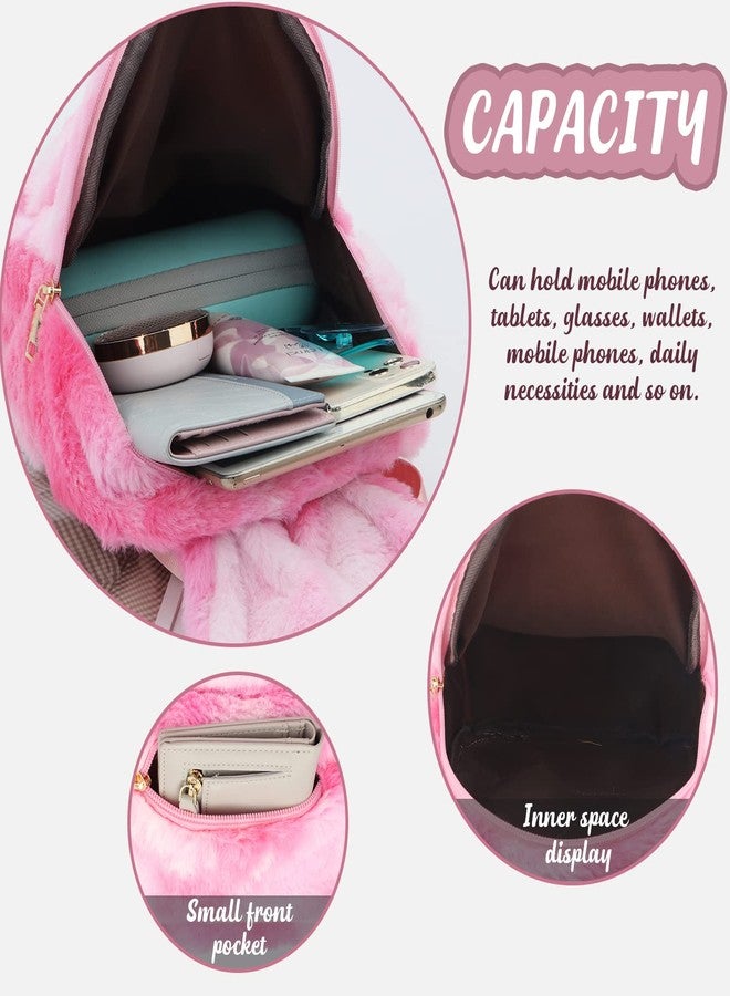 Lanpet Cute Bunny Backpacks for Women Rabbit Ears Backpack Fluffy Shoulder Bag Satchel - Image 4