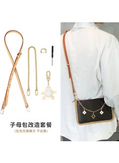 Leather adjustable crossbody + decorative chain 40cm + ornaments