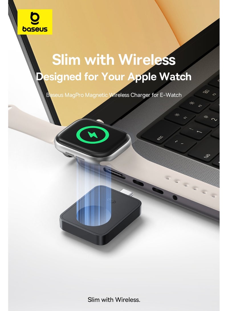 بيسوس شاحن ساعة آبل المغناطيسي USB C 【ترقية 2025】 مصمم لساعة آبل، صغير ومحمول، شاحن لاسلكي مغناطيسي سريع لـ iWatch، شحن سريع مغناطيسي USB-C متوافق مع ساعة آبل ألترا، السلسلة 10/9/8/7/6/5/4/3/2/1، SE/SE2، ألترا/ألترا2، تصميم مدمج وصديق للسفر لجميع طرازات ساعة آبل - Image 2