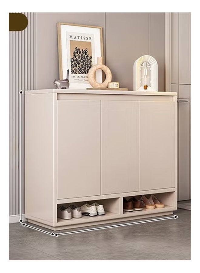 كيكي خزانة أحذية فاخرة متعددة الوظائف مع أدراج تخزين للمدخل 90*32*96 أبيض فاتح - Image 1