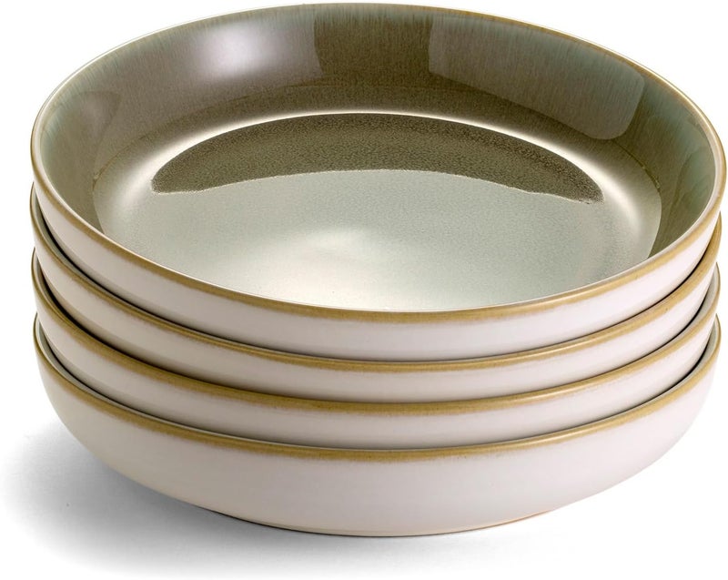 Sango Resona Moss Green Stoneware Bowls Set of 4  Durable Stoneware with Reactive Glaze Finish Microwave  Dishwasher Safe Perfect for Everyday Dining  Entertainment - Image 1