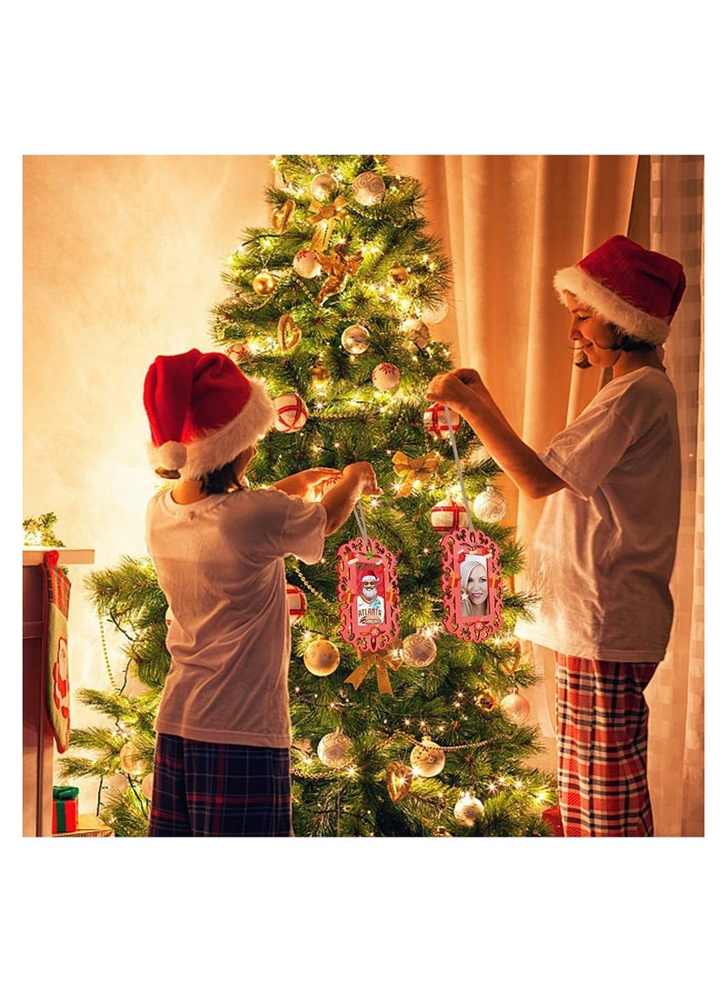 إطارات صور خشبية، إبداع مع 12 إطارًا خشبيًا فارغًا غير مشغول - مثالي للحرف اليدوية، ديكور المنزل، والتعليق على الأشجار. يتضمن حبل من جوت لصور صغيرة بحجم المحفظة. - Image 4