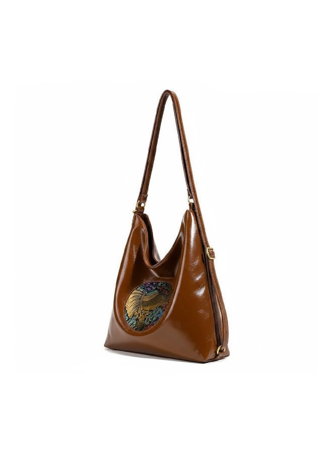 Vintage Embossed Leather Hobo Bag - Image 2