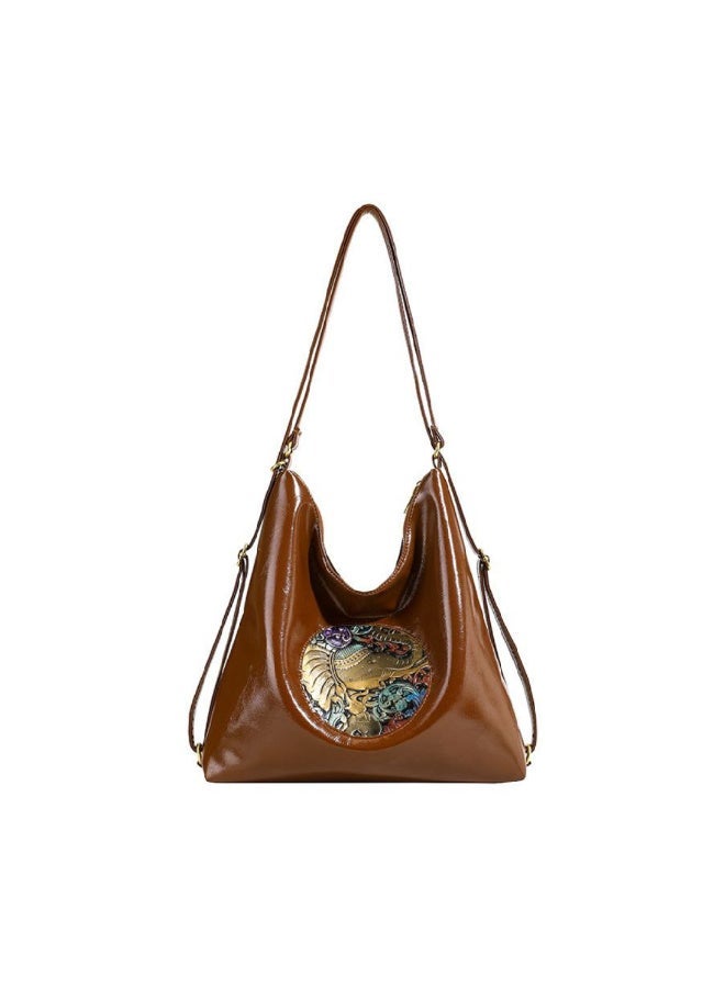 Vintage Embossed Leather Hobo Bag - Image 1
