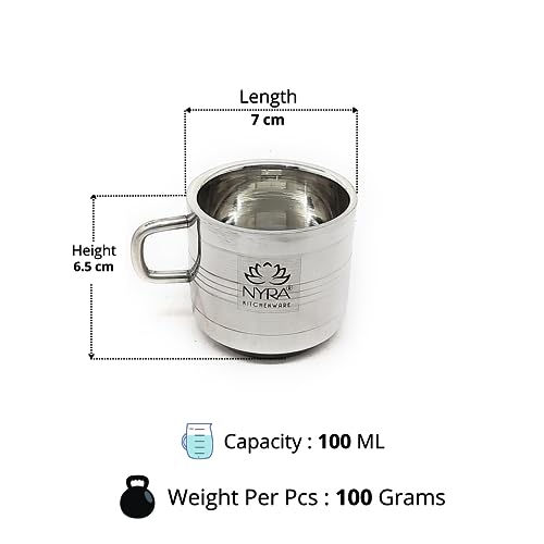 NYRA® Stainless Steel Double Wall Cup for Tea and Coffee |Mini Cups| Piyali Cups for Tea, Coffee, and Other hot Drinks (2) - Image 3