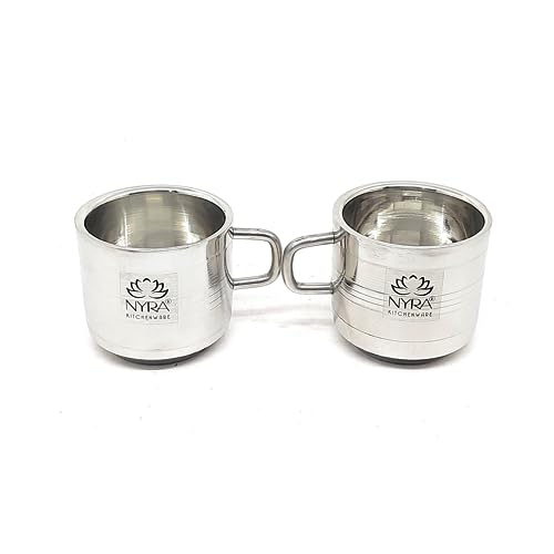 NYRA® Stainless Steel Double Wall Cup for Tea and Coffee |Mini Cups| Piyali Cups for Tea, Coffee, and Other hot Drinks (2) - Image 1