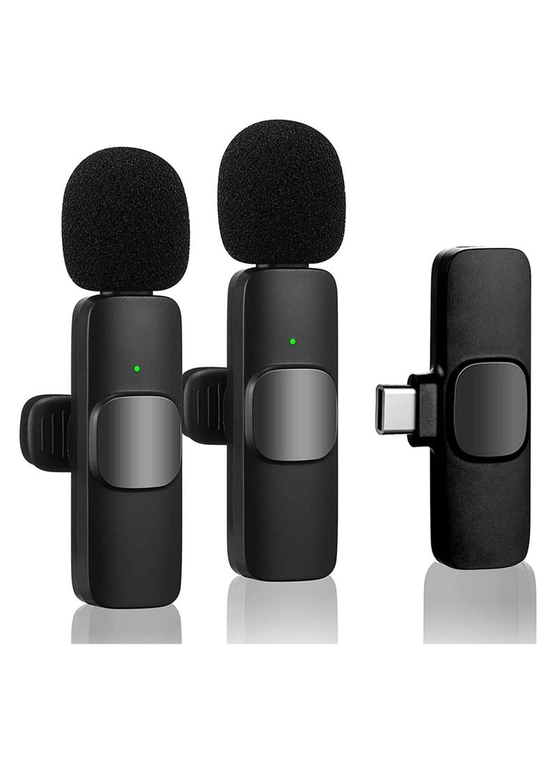 JAJEEK Wireless Lavalier Microphone for Phone(USB-C), Dual Wireless Microphone for Video Recording, Live Stream, Vlog, YouTube, TikTok, Facebook - Image 1