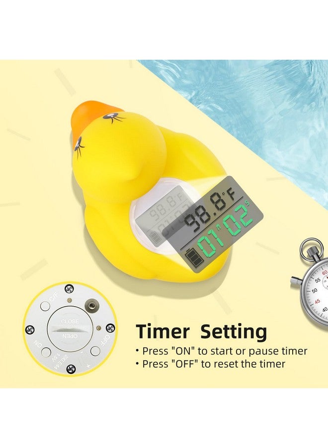 BabyElf Baby Bath Tub Water Thermometer - (Upgraded Version) Digital Water Temperature Thermometer & Room Thermometer, Duck Floating Toy for Infant Toddler Bathtub Pool with Temperature Warning - Image 2