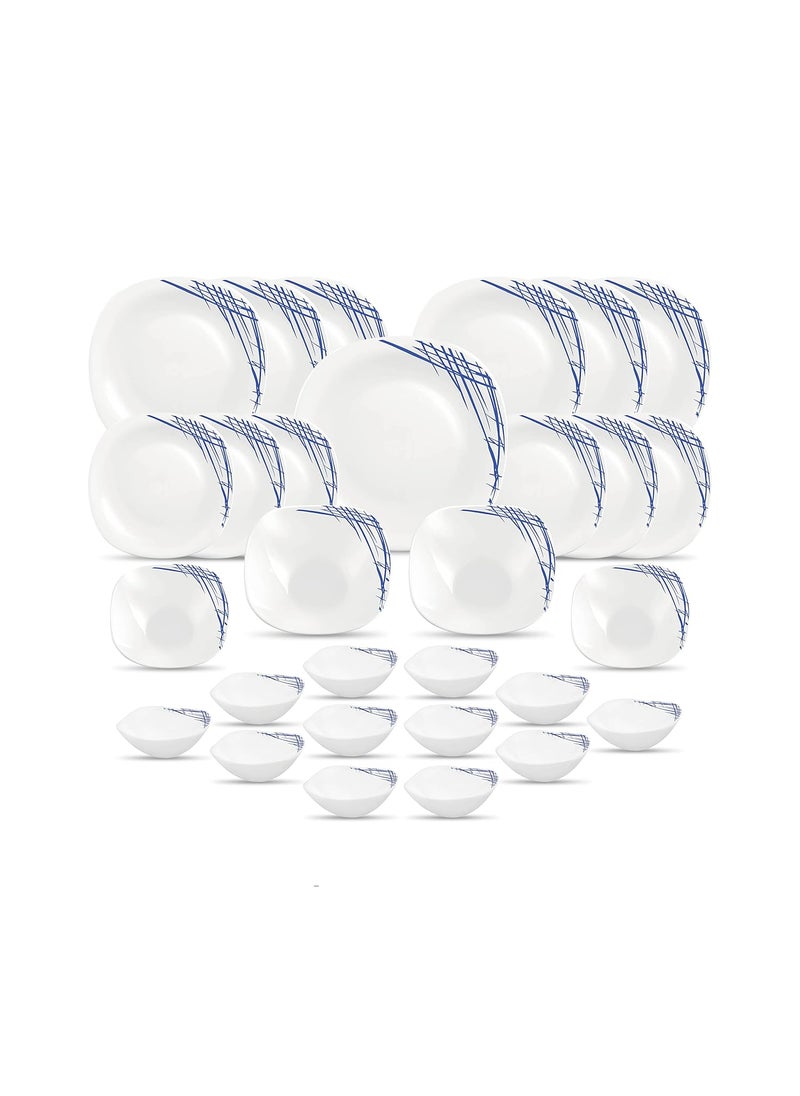 La Opala La Opala Diva, Quadra Collection, Opal Glass Dinner Set 29 pcs, Belladonna, White  - Image 1