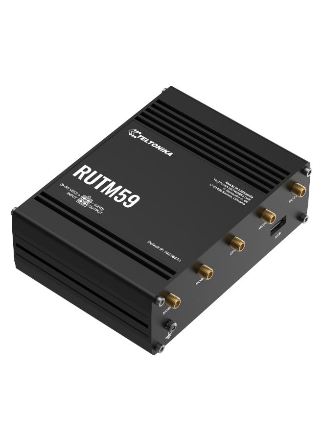 TELTONIKA RUTM59 is a TELTONIKA Networks cellular 5G router with support for both SA and NSA 5G architectures, Dual-SIM, 5x Gigabit Ethernet ports, GPS, a powerful CPU and RUTOS software for advanced networking solutions. - Image 3