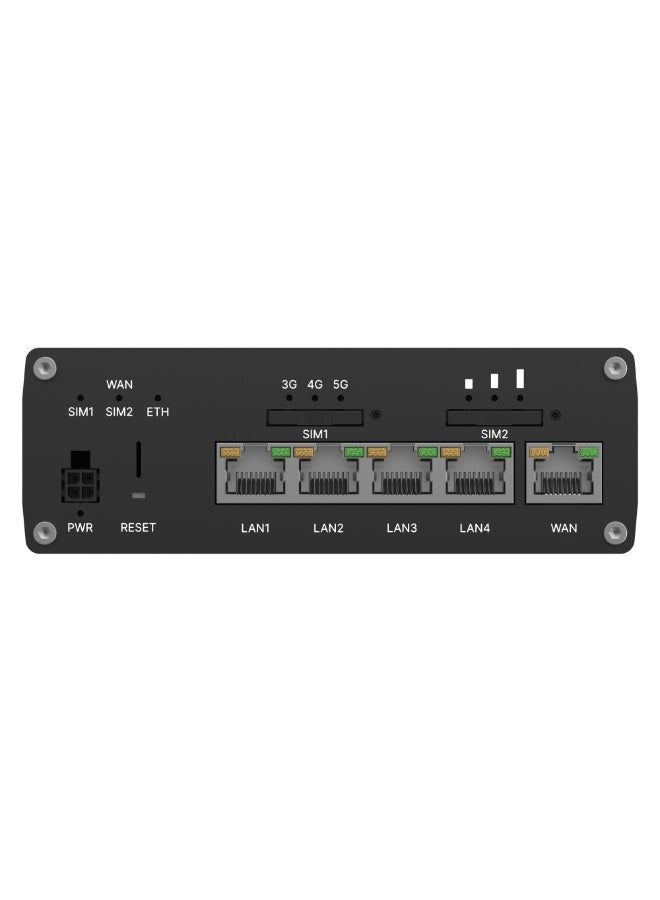 TELTONIKA RUTM59 is a TELTONIKA Networks cellular 5G router with support for both SA and NSA 5G architectures, Dual-SIM, 5x Gigabit Ethernet ports, GPS, a powerful CPU and RUTOS software for advanced networking solutions. - Image 2
