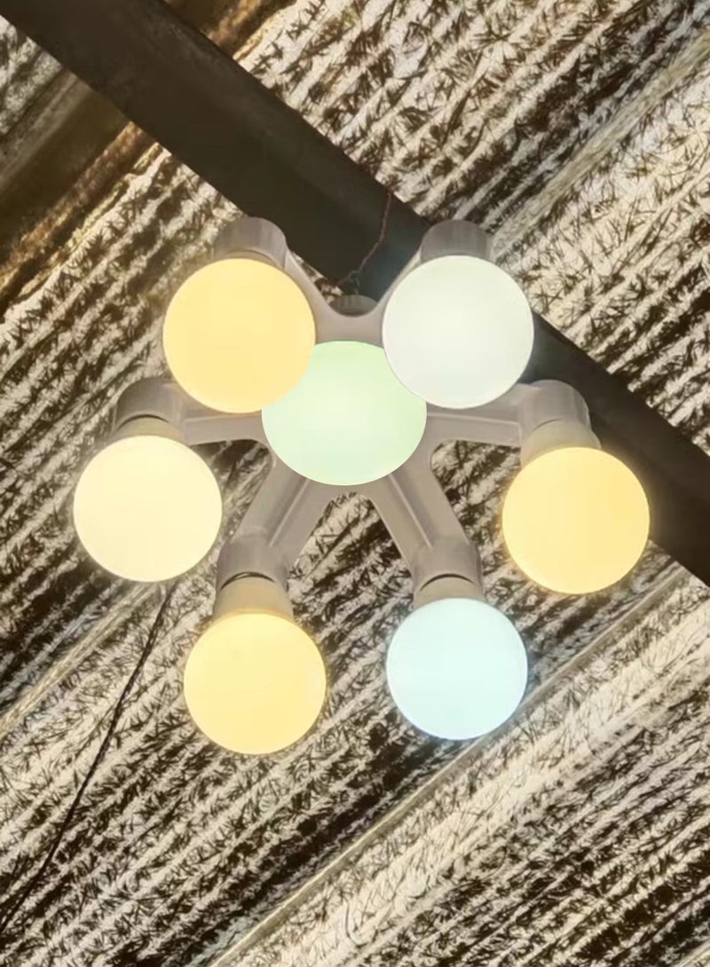 SYOSI, E27 Light 7 in 1 Bulb Holder, Lamp Splitter Socket Adapter, Multi Lamp Base Converter, Standard LED Bulbs Holder - Image 1