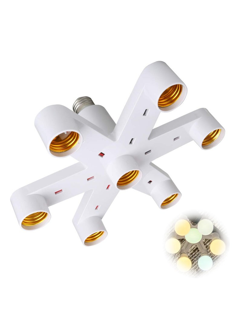 SYOSI, E27 Light 7 in 1 Bulb Holder, Lamp Splitter Socket Adapter, Multi Lamp Base Converter, Standard LED Bulbs Holder - Image 2