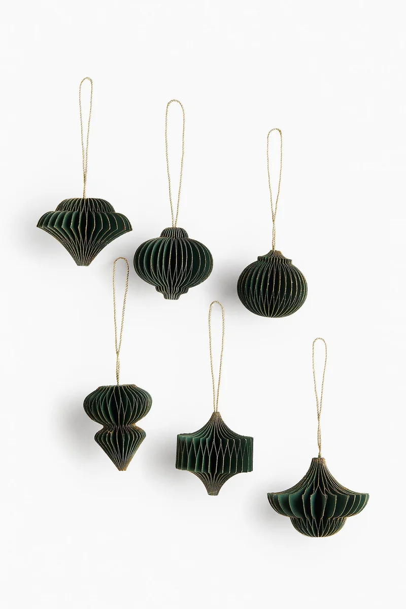 H&M 6-pack Christmas paper decorations