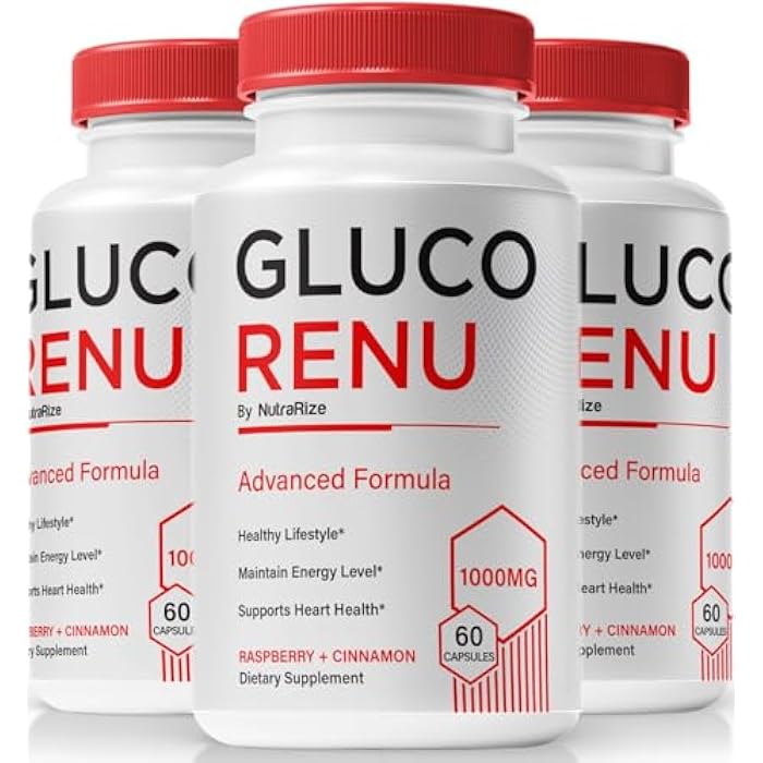 NutraRize (3 Pack) Gluco Renu Capsules, Official GlucoRenu Pills, Natural Support For Healthy Levels, Circulation and Balance, Premium Formula Blood Vessel Cleaner, GlucoReNu Glyco Optimizer (180 Capsules) - Image 1
