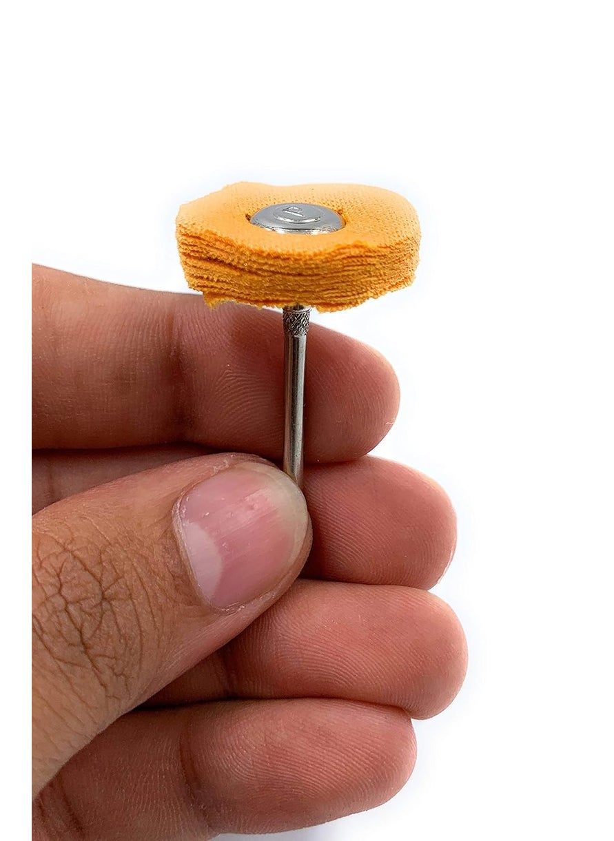 Aone Aone Mounted Muslin Cloth Buff Yellow 10pcs for Polishing/Buffing/Cleaning for Dremel Rotary Tool, Micro Hand Motor, Polishing Motor for Jewellery Making, Watchmaking, Model Making & Hobby Craft DIY  - Image 2