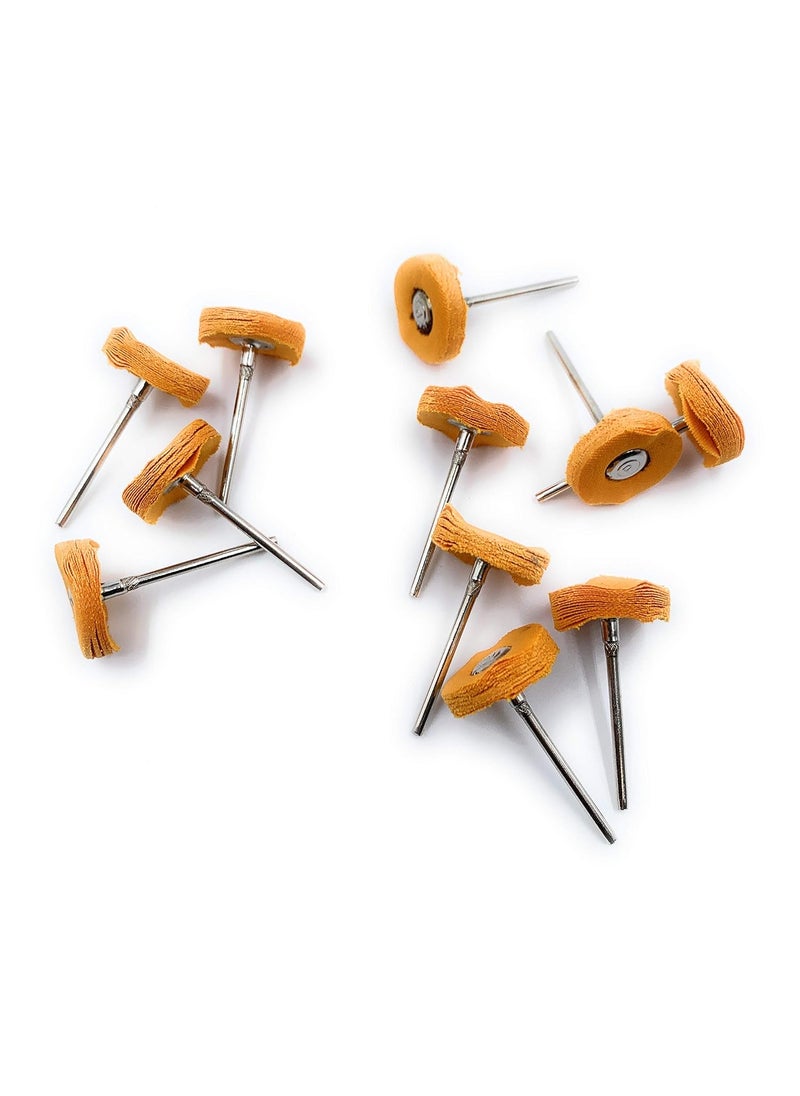 Aone Aone Mounted Muslin Cloth Buff Yellow 10pcs for Polishing/Buffing/Cleaning for Dremel Rotary Tool, Micro Hand Motor, Polishing Motor for Jewellery Making, Watchmaking, Model Making & Hobby Craft DIY  - Image 4