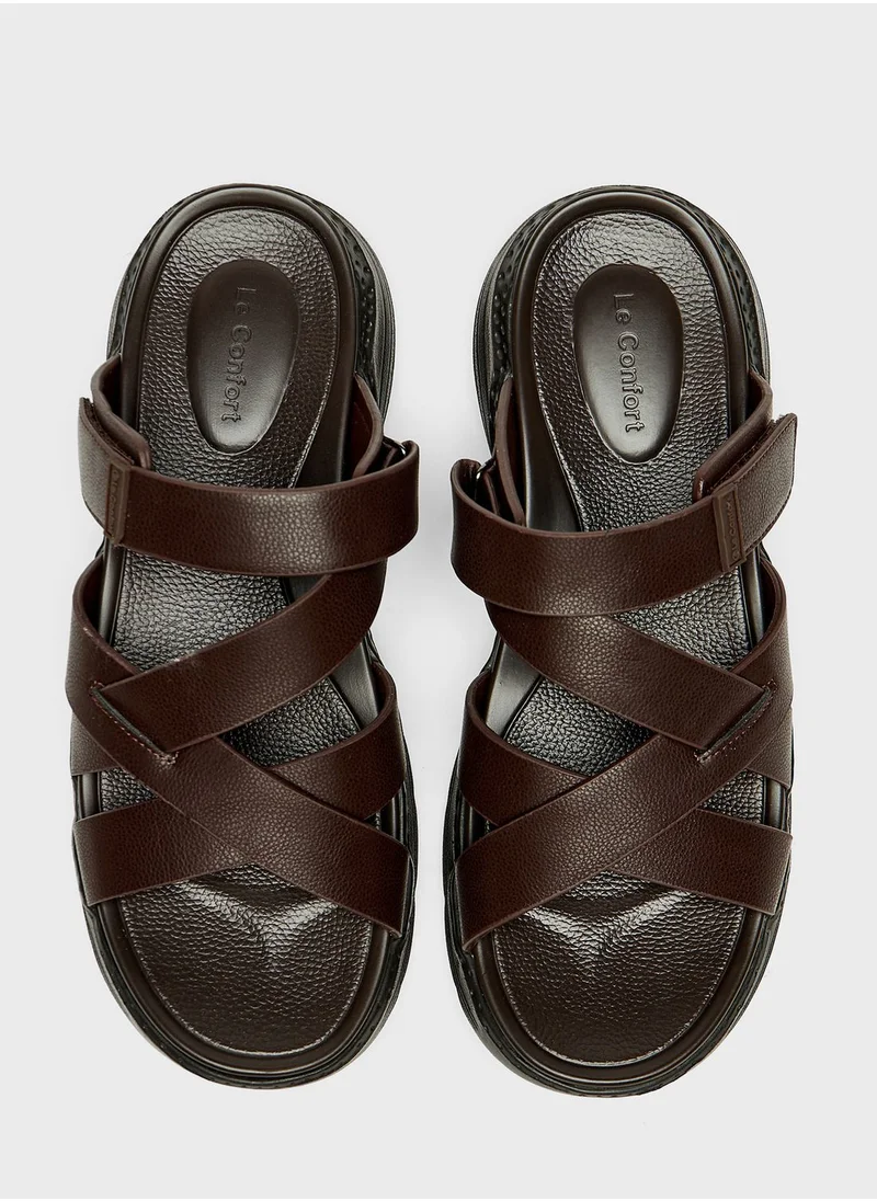 Le Confort Casual Cross Strap Sandals