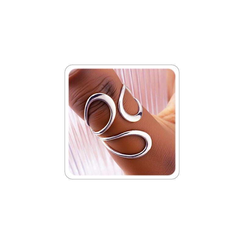 CSIYANJRY99 Gold Rings for Women Non Tarnish Adjustable Thumb Ring for Women Finger Ring Chunky Gold Silver Rings Anillos Para Mujer Stainless Steel New Year Anniversary Birthday Jewelry (A-Silver) - Image 1